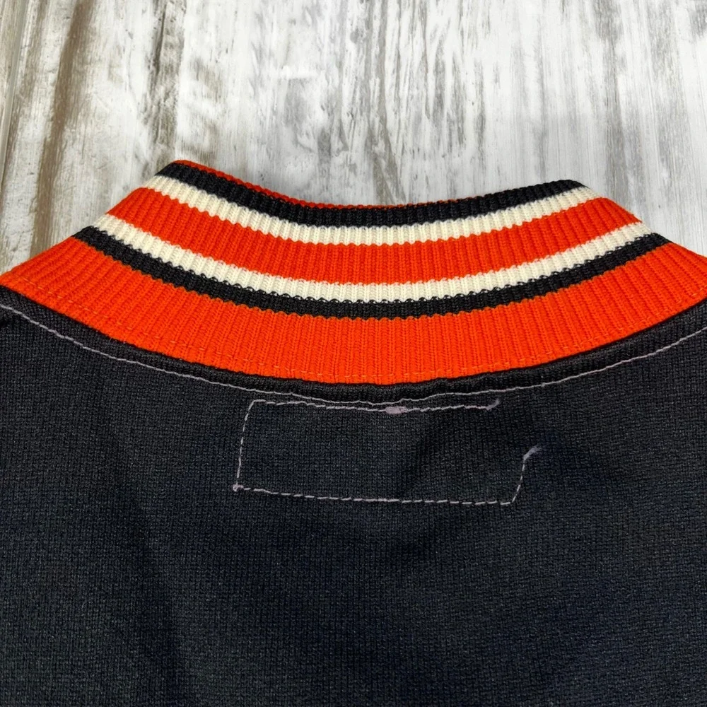 60s Vintage Russell Southern Co Winslow Athletic Jacket Black Red Snap Front S